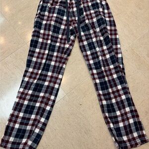 Abercrombie & Fitch Plaid Lounge Pants – Navy/Burgundy (Size M)